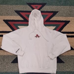 Mitchell & Ness White Hoodie with Embroidered Design